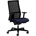 HON Ignition Mid-Back Mesh Task Chair, Synchro-Tilt, Back Angle, Adj Arms, Fabric, Navy, 20.0W x 17