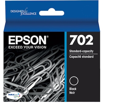Epson 702 DURABrite Ultra Ink Cartridge, Standard-capacity, Black Ink Cartridge (T702120)