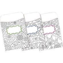 Barker Creek Color Me! In My Garden Peel & Stick Library Pockets, 30/Pack (BC1243)
