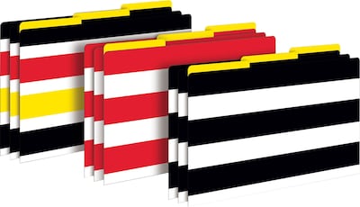 Barker Creek Wide Stripes File Folders, 3-Tab, Legal Size, Assorted, 9/Pack (BC2507)
