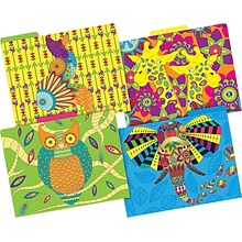 Barker Creek Bohemian Animals Fashion File Folders, 3-Tab, Letter Size, Assorted, 12/Pack (BC1342)