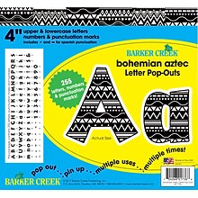 Barker Creek Bohemian Aztec 4 Letter Pop-outs, 255 Pieces per Pack (BC1736)