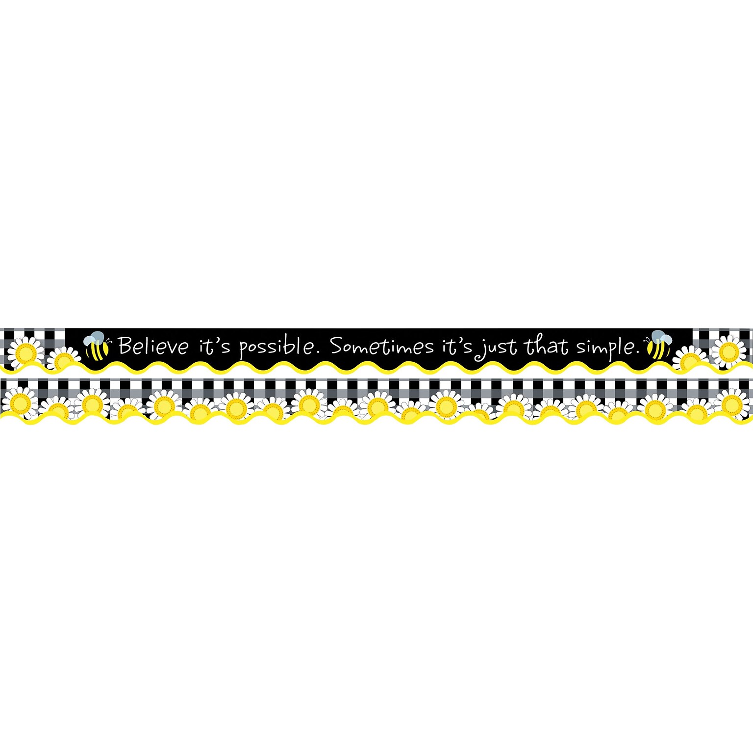 Barker Creek Believe Its Possible Double-sided Scalloped Trim, 39-ft of scalloped trim per package (BC936)