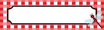Barker Creek Buffalo Plaid Double-Sided Name plates & Bulletin Board Signs, 36 Pieces Per Pack (BC1440)