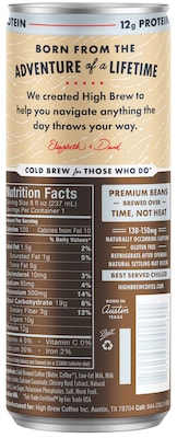 High Brew Coffee, Creamy Cappuccino + Protein, 8 Oz., 12/PK