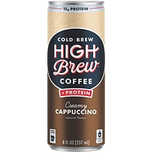 High Brew Coffee, Creamy Cappuccino + Protein, 8 Oz., 12/PK