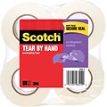 Scotch® Tear-By-Hand Mailing Packing Tape, 1.88 x 50 yds., Clear, 4 Rolls (3842-4)