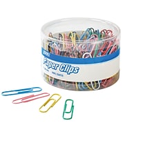 Quill Brand® Jumbo Paper Clips, Assorted Colors, 200/Tub