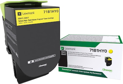 Lexmark 71 Yellow High Yield Toner Cartridge, Prints Up to 3,500 Pages (71B1HY0)