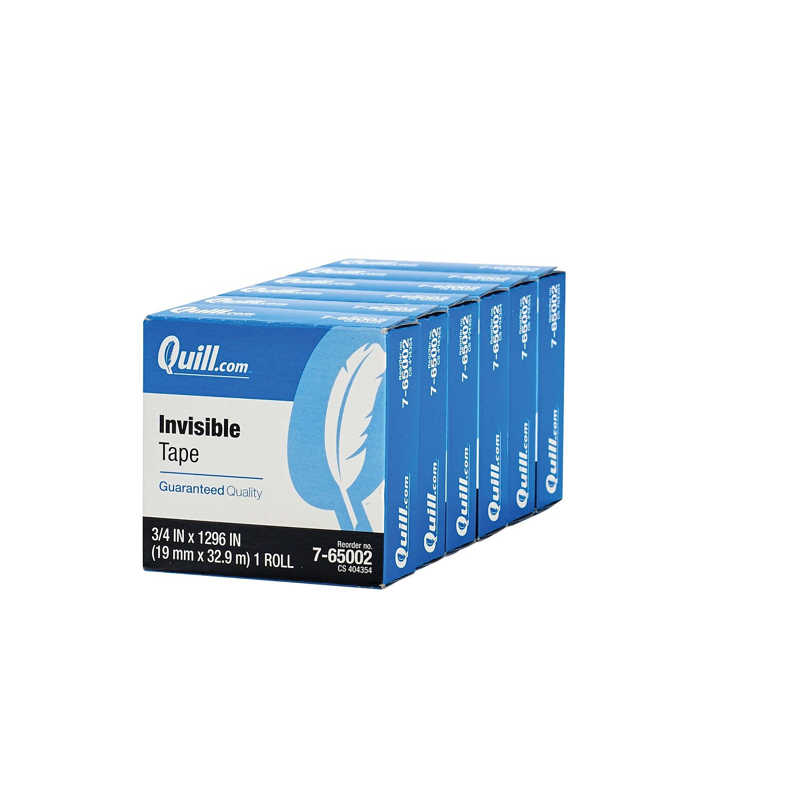 Quill Brand® Invisible Tape, 3/4 x 36 yds., 6 Rolls (CD765IPK6)