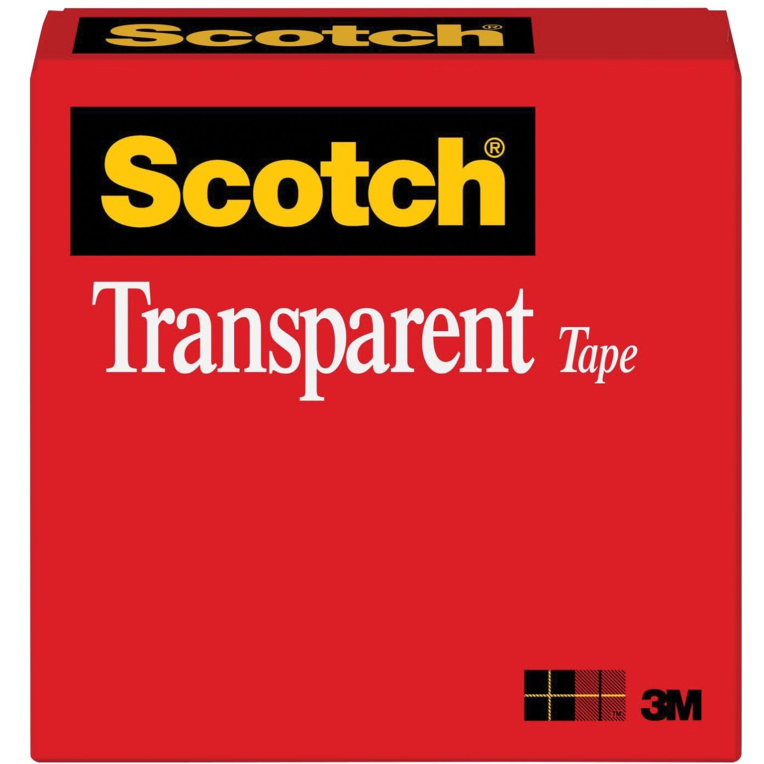 Scotch Transparent Clear Tape Refill, 1 x 72 yds., 3 Core, Clear, 36 Rolls/Pack, 36/Carton(600-12592CT)