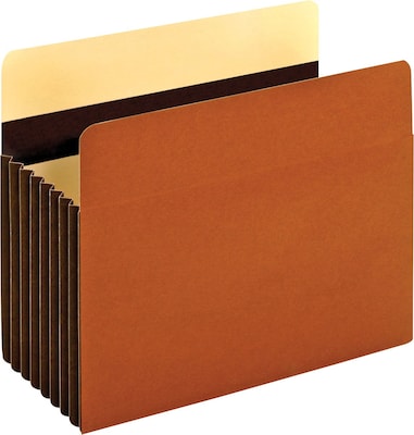 Pendaflex Heavy Duty Pockets, 7 Expansion Pocket Folders, Full Length Tab, Letter Size, Brown, 5/Bo