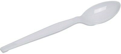 Dixie Plastic Teaspoon 6”, Heavy-Weight, White, 100/Box (TH207)