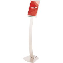 Deflect-O® Contemporary Literature Displays, 11x17 Floor Sign Stand, Silver