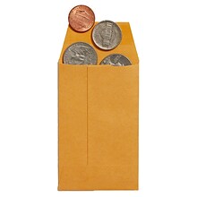 Staples Gummed #1 Currency Envelope, 3.5 x 2.25, Kraft, 250/Box (19726/19301)