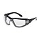 Bouton® Zenon Z12 Glasses, Black Temple, Clear Lens, Foam Padding and Anti-Scratch / Anti-Fog Coatin