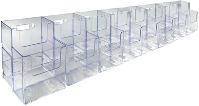 Azar Displays Two-Tiered Tri-Fold Brochure Counter Holder, Clear, Acrylic (252816)