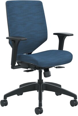 HON Solve Upholstered Charcoal ReActiv Back Mid-Back Task Chair, Midnight Seat Fabric (HONSVU1ACLC90