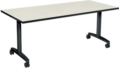 HON Huddle Table, Flip Base, Silver Mesh Laminate, 72W (HONHUD3072FLB9)