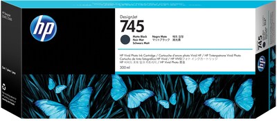 HP 745 Matte Black High Yield Ink Cartridge (F9K05A)