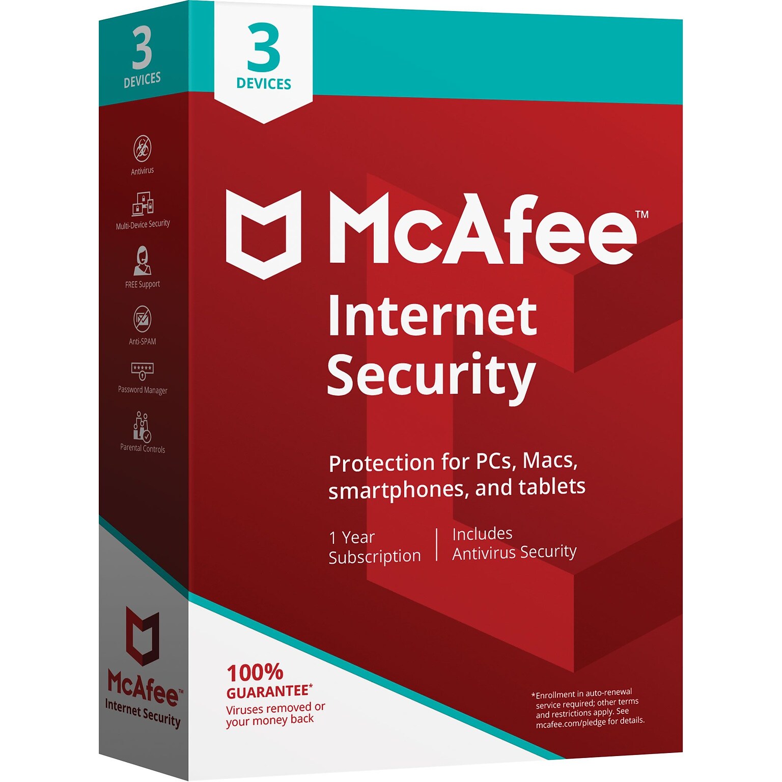 McAfee® Internet Security for 3 Devices (1-3 Users), Boxed (MIS00EST3RAA)