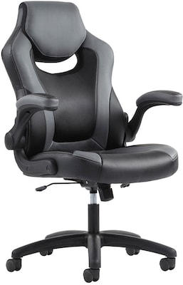 Sadie Racing Style Bonded Leather Gaming Chair, Black/Gray (BSXVST911)