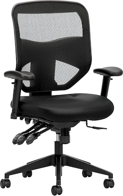 HON Prominent 2-Way Arms Mesh/Leather High-Back Task Chair, Black (BSXVL532SB11)