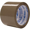 Quill Brand® Medium-Duty Natural Rubber Packing Tape, 2.3 Mil, 3 x 55 yds, Tan, 6/Pack (A576)