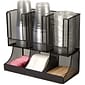 Mind Reader 'Flume' 6 Compartment Coffee Condiment and Cup Organizer, Black Metal Mesh (UPRIGHT6MESH-BL)