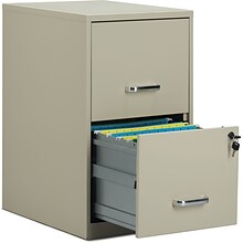 Quill Brand® 2-Drawer Vertical File Cabinet, Locking, Letter, Putty/Beige, 18D (52150)