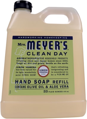 Mrs. Meyers Clean Day Hand Soap Refill, Lemon Verbena, 33 fl oz (651327)