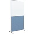 Best-Rite Markerboard/Fabric Standard Modular Panel, 6 x 3, Blue