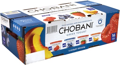 Chobani Greek Yogurt Variety Pack, 5.3 oz., 16/Pack (01153)
