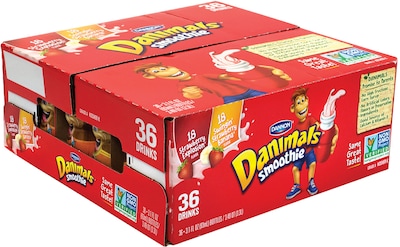 Dannon Danimals Explosion & Swingin Strawberry Bananas Smoothies, 36/Pack (902-00019)