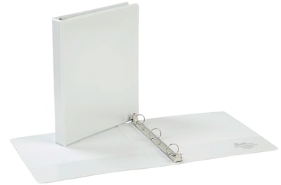Quill Brand® Standard 1" 3-Ring View Binder, 3-Ring, White (7221WE)