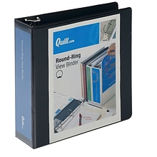 Quill Brand® Standard 3 3-Ring View Binder, Black (7223BK)