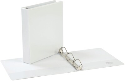 Quill Brand® Standard 1-1/2" 3 Ring View Binder with D-Rings, White (7321513)