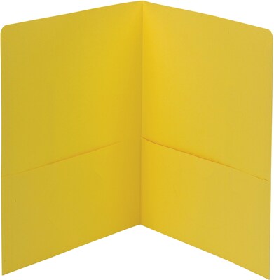 Smead Two Pocket Portfolios, Yellow, 25/Bx
