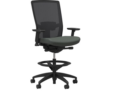 Union & Scale™ Workplace2.0 500 Series Mesh and Fabric Stool, Iron Ore, Adjustable Lumbar, 2D Arms,