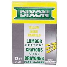 Dixon® Lumber Crayons, Yellow Barrel, Dozen