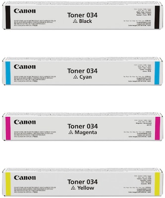 Canon 34 Black/Cyan/Magenta/Yellow Standard Yield Toner Cartridge, 4/Pack