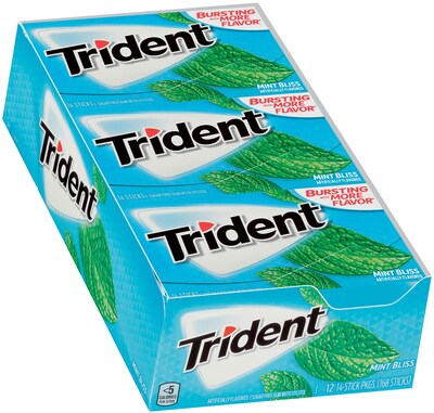 Trident Sugar Free Mint Bliss Gum, 14 Pieces/Pack, 12/Pack (304-00065)