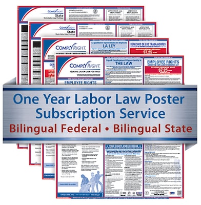 ComplyRight™ One-Year Federal and State Poster Service, Connecticut Hotel/Rest., Bilingual Fed and S