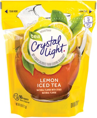 Crystal Light® On-The-Go Iced Tea Powdered Drink Mix, 4.26 oz. Packets, Lemon, 16/Box (220-00553)