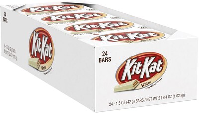 Kit Kat White Crème Milk Chocolate Candy Bar, 1.5 oz., 24 (246-00182)