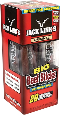 Jack Link’s Salt & Pepper Beef Meat Stick, .92 oz., 20/Pack (278-00001)