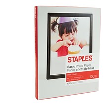 Staples® Basic Photo Paper, 8.5 x 11, Glossy, 100/Pack (19900/13607)