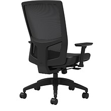 Union & Scale Workplace2.0™ Vinyl Task Chair, Black, Integrated Lumbar, 2D Arms, Synchro Seat Slide