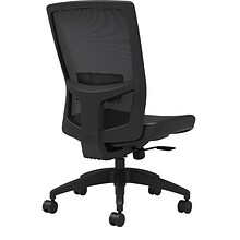 Union & Scale Workplace2.0™ Vinyl Task Chair, Black, Adjustable Lumbar, Armless, Synchro Seat Slide