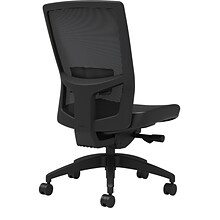 Union & Scale Workplace2.0™ Vinyl Task Chair, Black, Adjustable Lumbar, Armless, Advanced Synchro Ti